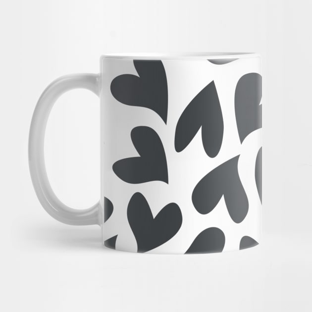 Black and white seamless hearts pattern by kallyfactory